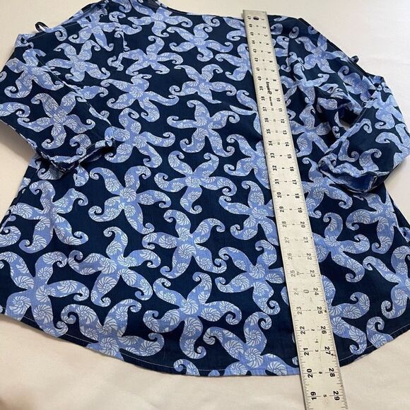 Icantoo Blue Starfish Tunic Top Blouse Size Medium - Picture 6 of 6
